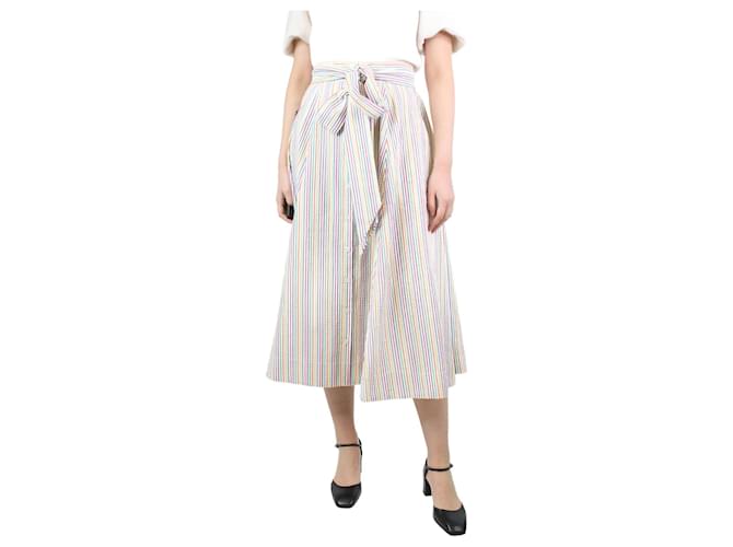 Lisa Marie Fernandez Multicoloured striped textured midi skirt - size S Multiple colors Polyester  ref.1227829