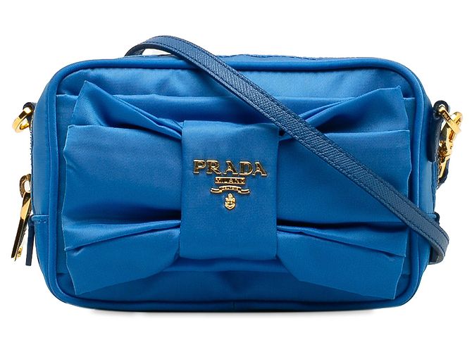 Bow Tracolla Prada in tessuto Fiocco Blu con fiocco