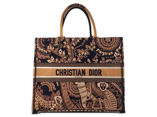 Book Tote Grand cabas Dior Animals Monkey Book bleu Dior Orange Bleu Marine