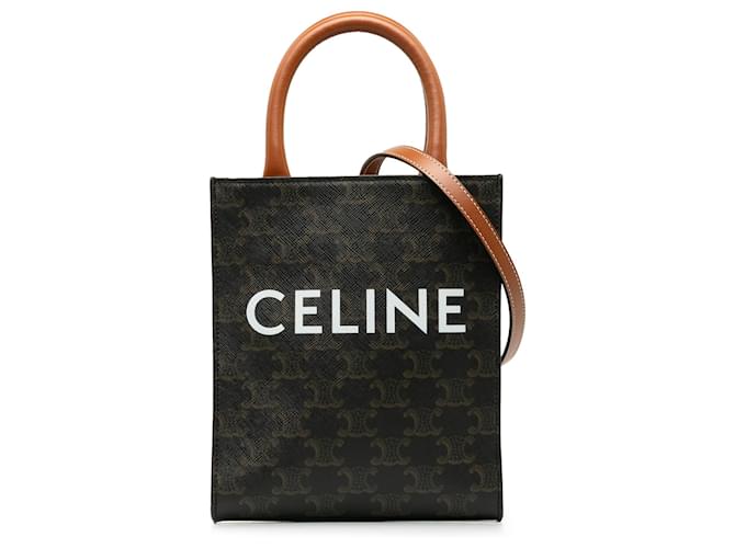 Céline Celine Black Mini Triomphe Vertical Cabas Cloth Cloth  ref.1227891