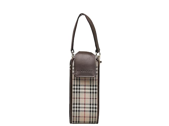 Burberry Vintage Check Canvas Phone Holder Brown Cloth  ref.1227946