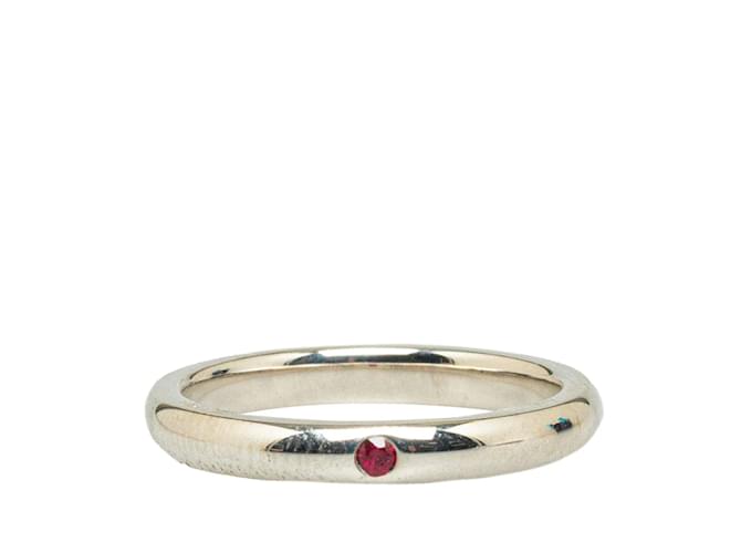 Autre Marque Ruby Stacking Silver Ring Silvery Metal  ref.1227956