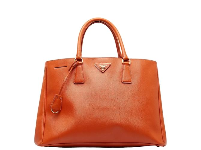 Prada Große Galleria-Tasche aus Saffiano-Leder Orange Kalbähnliches Kalb  ref.1227960