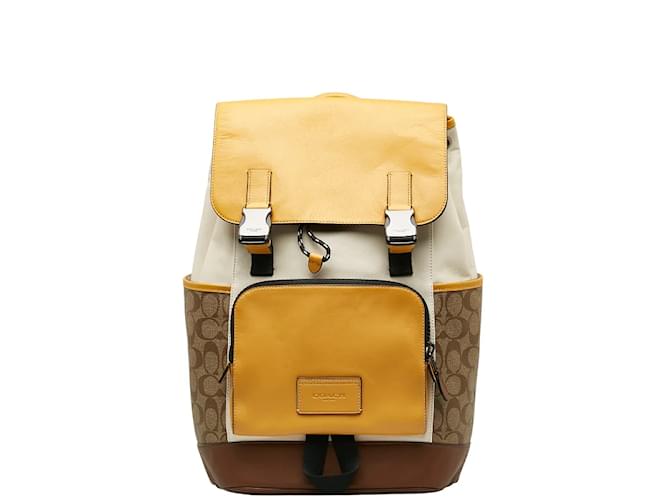 Coach Track Backpack in Signature Canvas CC355 Yellow Cloth  ref.1227964