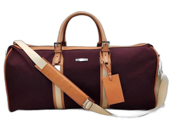 Gucci Ophidia Stripe Boston Weekend Travel Bag Brown Cloth  ref.1227994