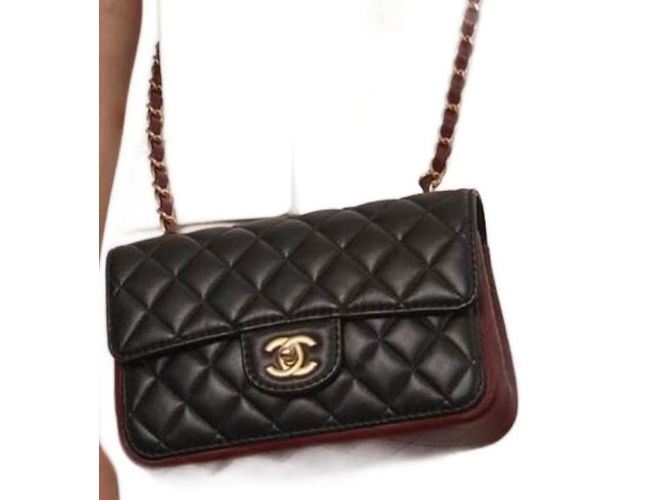 Chanel Timeless Mini Rectangular Tasche Lammleder/ Original Schwarz 