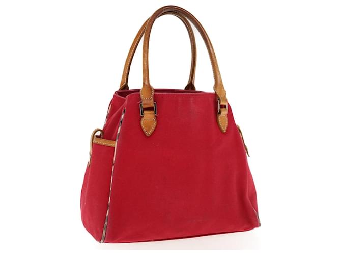 BURBERRY Sac à Main Toile Rouge Auth ac2619  ref.1228089