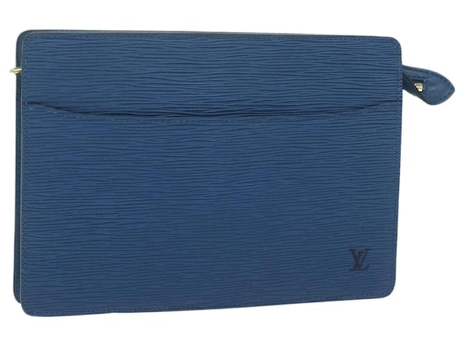 LOUIS VUITTON Epi Pochette Homme Clutch Bag Blue M52522 LV Auth 64531 Leather  ref.1228108