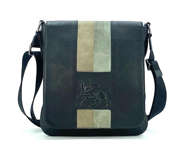 MCM Leather Messenger Bag Handbag Shoulder Bag Crossbody Black Lion  ref.1228158