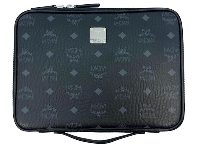 MCM iPad case 11 Zoll Visetos Case Pouch Small Black Bag LogoPrint  ref.1228187