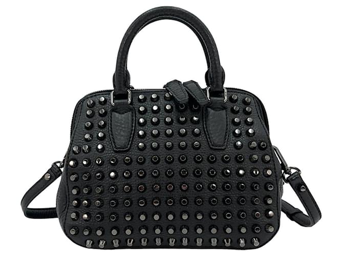 MCM Leder Crossbody Bag Umhängetasche Tasche Schwarz Nieten Studs Small  ref.1228192