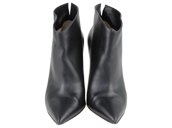 Bottines pointues noires Gianvito Rossi Cuir  ref.1228206