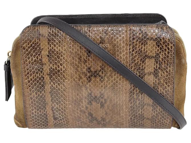 Nina Ricci Brown Snake Skin Crossbody Bag Exotic leather  ref.1228213