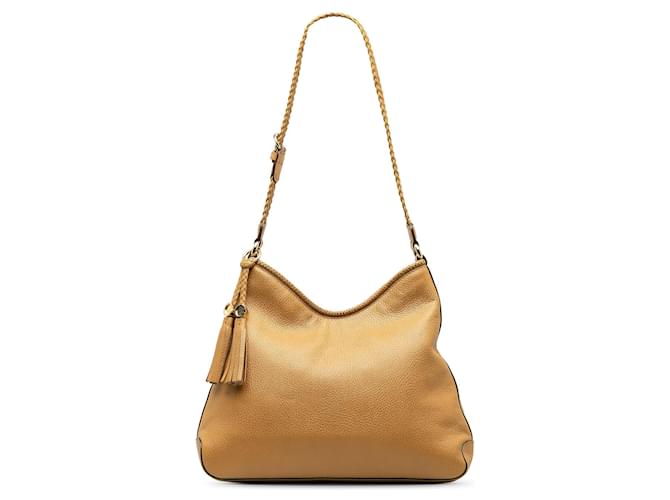 Tan Gucci Marrakech Shoulder Bag Camel Leather  ref.1228225