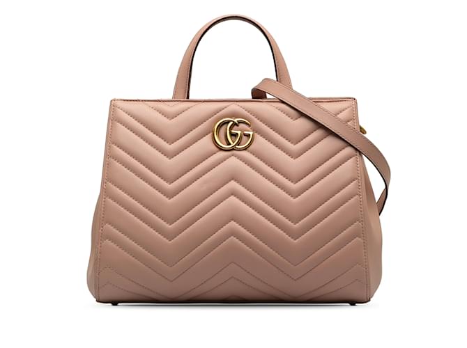 Pink Gucci Medium GG Marmont Matelasse Tote Satchel Leather  ref.1228266