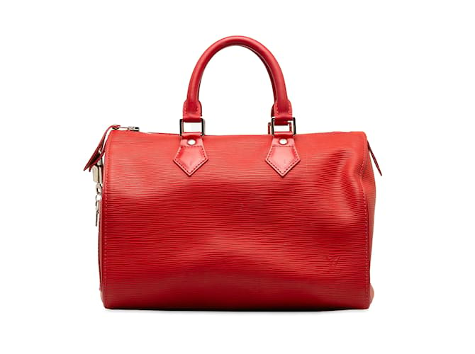 Red Louis Vuitton Epi Speedy 30 Boston Bag Leather  ref.1228277