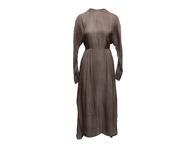 Grey Prada 2019 Silk Long Sleeve Dress Size US M  ref.1228284