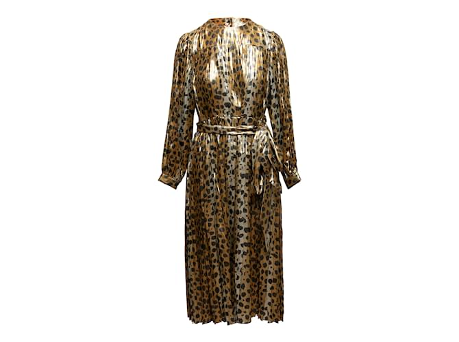 Gold & Black Runway Marc Jacobs Silk Cheetah Print Dress Size US 2 Golden  ref.1228289