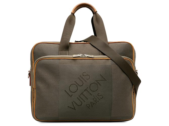 Bolsa de viaje Louis Vuitton Damier Geant Associe GM marrón Castaño Cuero  ref.1228296