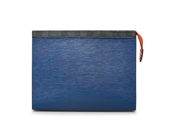 Blue Louis Vuitton Epi Pochette Voyage MM Clutch Bag Leather  ref.1228315