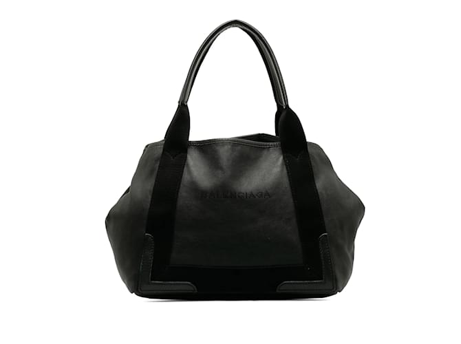 Schwarze Cabas S-Einkaufstasche aus schwarzem Balenciaga-Leder in Marineblau  ref.1228324