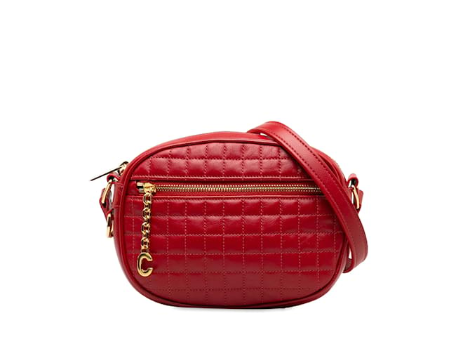 Céline Red Celine Small C Charm Crossbody Bag Leather  ref.1228383