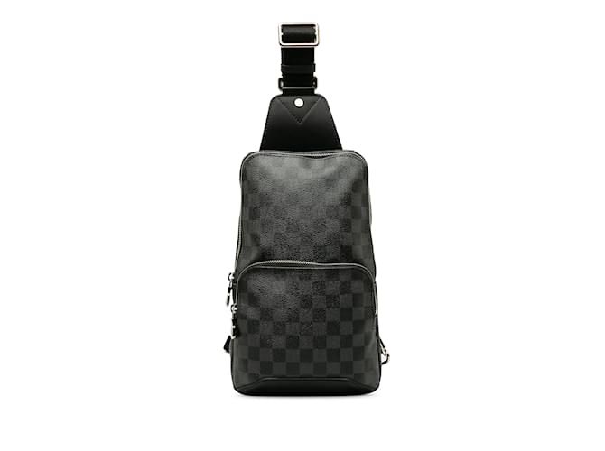 Black Louis Vuitton Damier Graphite Avenue Sling Crossbody Bag Cloth  ref.1228439