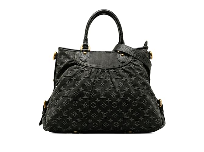 Black Louis Vuitton Monogram Denim Neo Cabby GM Satchel Leather  ref.1228440