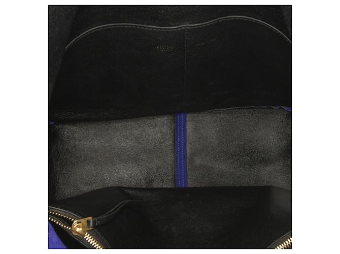 Céline Blue Celine Suede Gourmette Chain Shoulder Bag Leather  ref.1228444