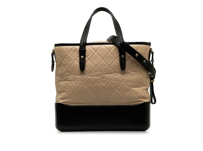 Taupe Chanel Large Gabrielle Shopping Satchel Leather  ref.1228455