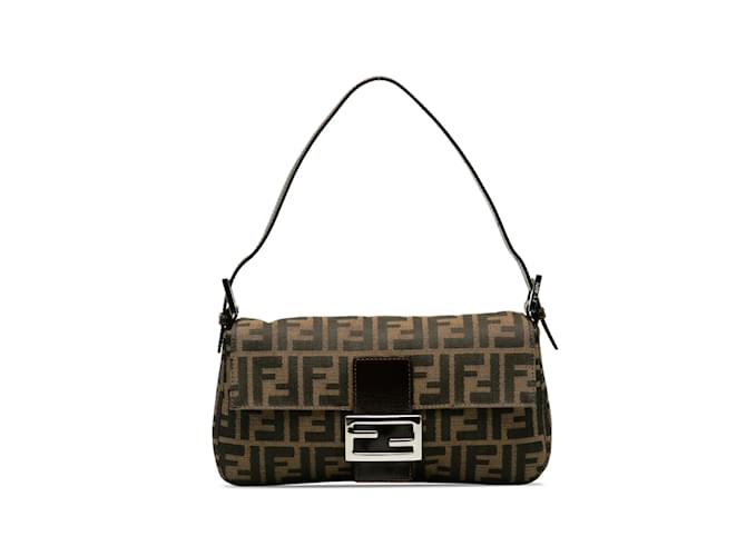 Braunes Fendi-Zucca-Baguette Leder  ref.1228460