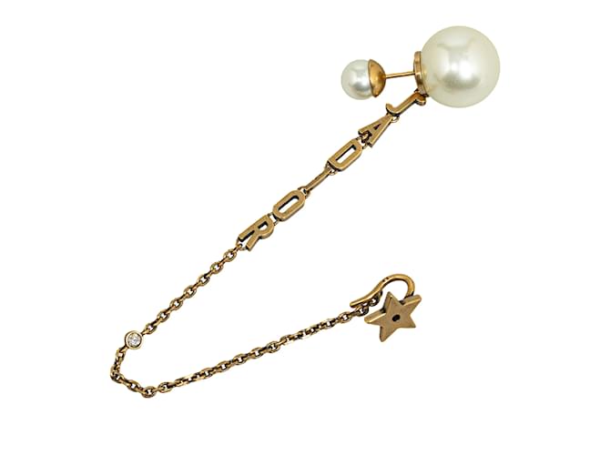 Bijou d'oreille J'Adior en fausses perles et cristaux dorés Dior  ref.1228470