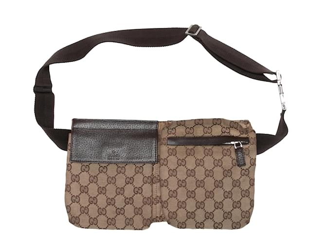 Bolsa de cinto marrom Gucci com monograma Lona  ref.1228473