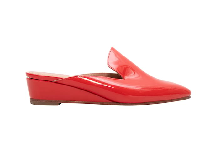 Red Rachel Comey Patent Wedge Mules Size 37 Leather  ref.1228480