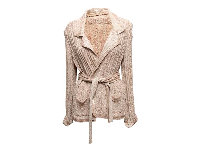Beige Chanel Spring/Summer 2006 Knit Jacket Size FR 48 Synthetic  ref.1228483
