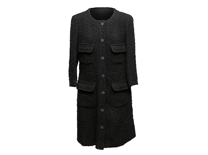 Casaco preto de lã Chanel Boucle tamanho FR 50  ref.1228484