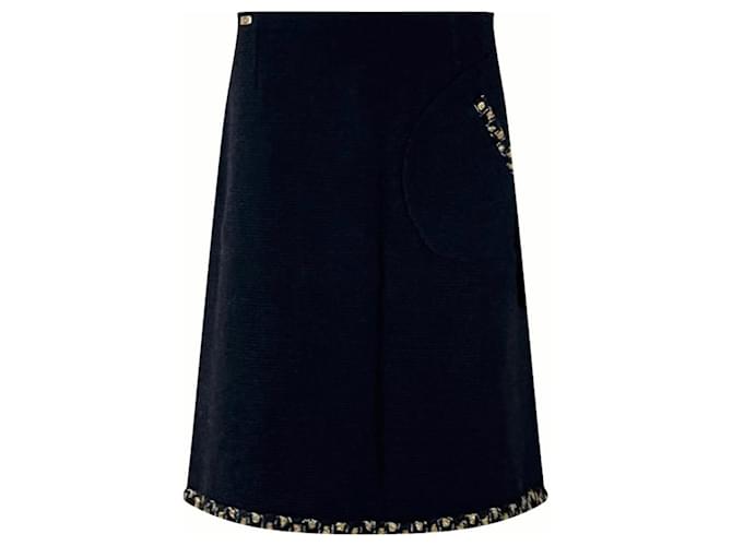 Chanel 3,4K$ New Paris / Byzance Black Tweed Skirt  ref.1228529