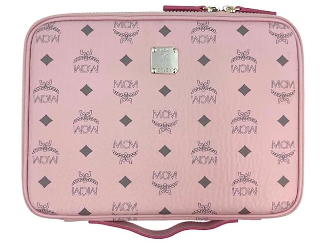 MCM iPad case 11 Customs Visetos Case Pouch Small Powder Pink Bag Logo  ref.1228561