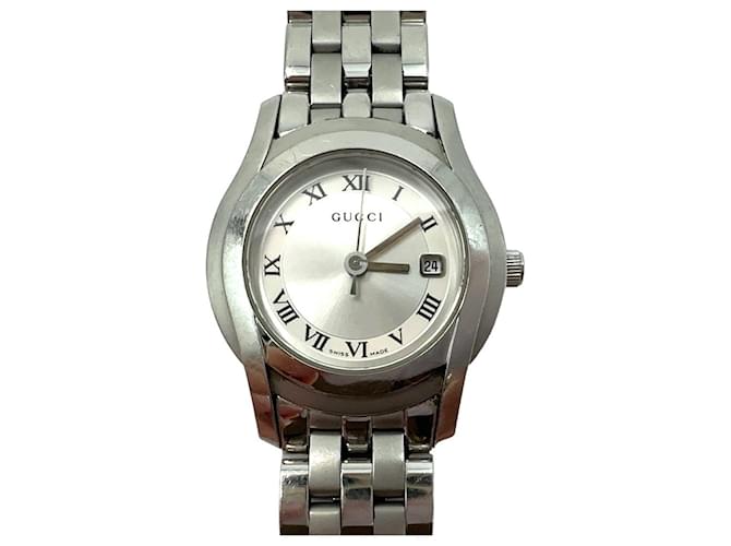 gucci 5500L Ladies Watch Wristwatch Watch Swiss Made Steel Silver Swiss Made Silvery  ref.1228572