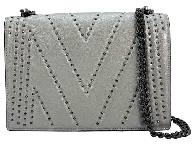 MCM 2Way Leder Umhängetasche Bag Handtasche Umhängetasche Silber Tasche  ref.1228583