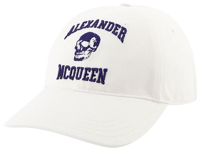 Cappellino Varsity Skull - Alexander McQueen - Cotone - Bianco  ref.1228600