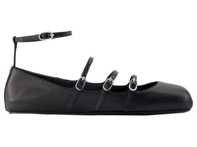 Cage Ballerinas - Alexander McQueen - Leather - Black Pony-style calfskin  ref.1228604