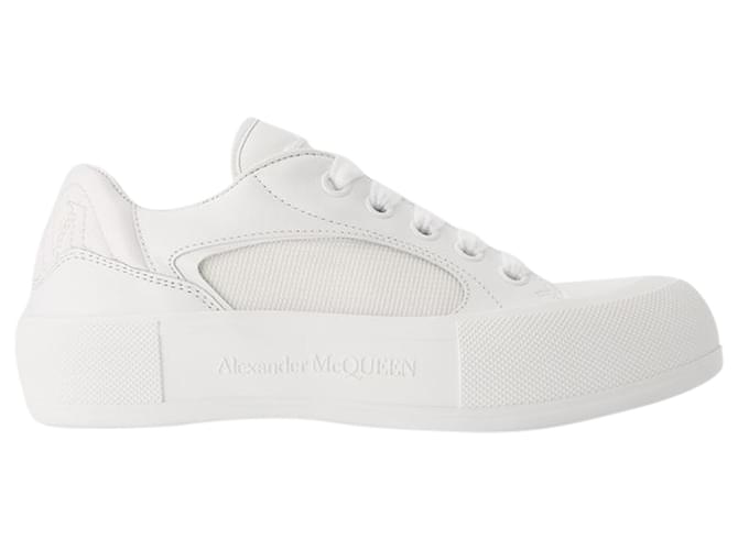 Zapatillas Deck - Alexander McQueen - piel de becerro - Blanco Cuero  ref.1228609
