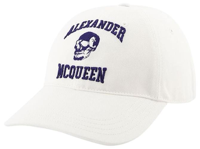 Gorra Varsity Skull Lo - Alexander McQueen - Algodón - Blanco  ref.1228616