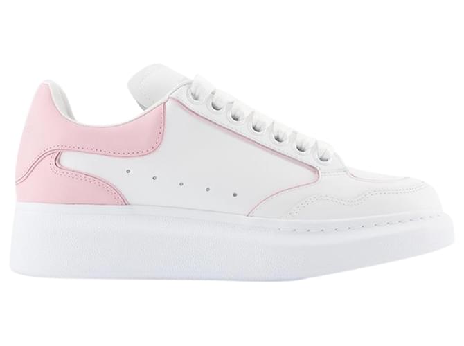 Oversized Hybrid Sneakers - Alexander McQueen - Leather - White/pink Pony-style calfskin  ref.1228622