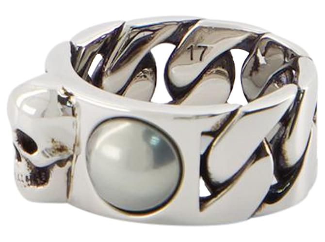 Skl & Pearl Ring - Alexander McQueen - Metal - Metallic  ref.1228625