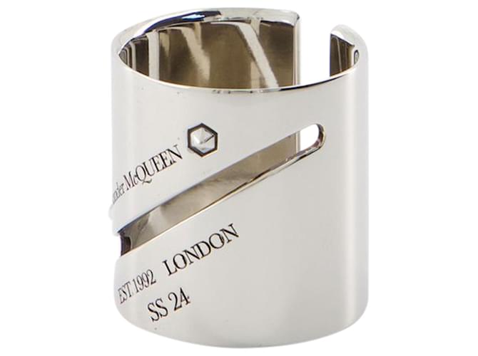 Identitätsmarken-Ring – Alexander McQueen – Metall – Metallic Metallisch  ref.1228634