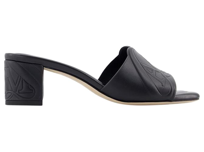 Seal Heeled Sandals - Alexander McQueen - Leather - Black Pony-style calfskin  ref.1228650