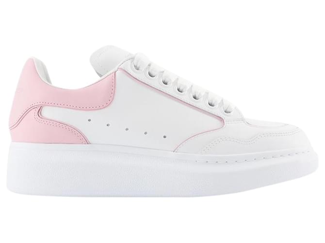 Oversized Hybrid Sneakers - Alexander McQueen - Leather - White/pink Pony-style calfskin  ref.1228651