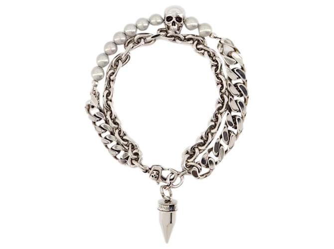Skl & Pearl Bracelet - Alexander McQueen - Metal - Metallic  ref.1228654